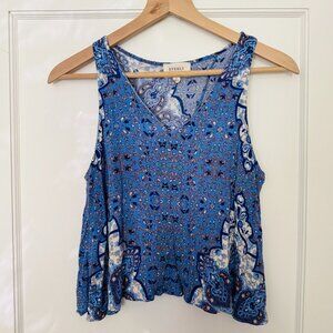 Everly Blue Floral Crop Top - S